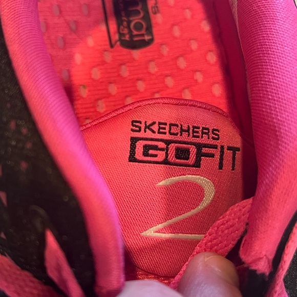 Skechers Go Fit 2 Memory Foam shoes Womens 8 black pink Form Fit Goga Mat lace - Picture 7 of 13